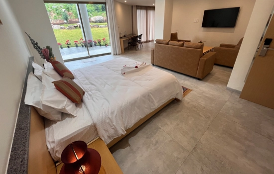 On-site accommodation and comprehensive amenities for large teams at Bala Vikasa Venue for Training and Corporate Team Building Activities