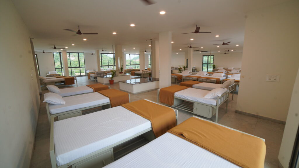 On-site accommodation and comprehensive amenities for large teams at Bala Vikasa Venue for Training and Corporate Team Building Activities
