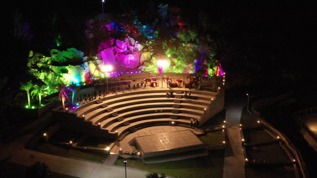 Amphitheater at Bala Vikasa Campus venue for corporate events, training, team building activities